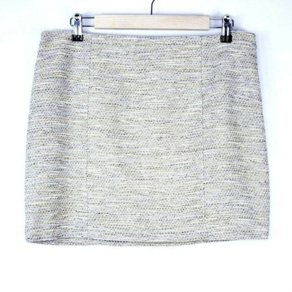 Theory Tweed Metallic Thread Cosmita Mini Skirt Womens 12 - Picture 2 of 6
